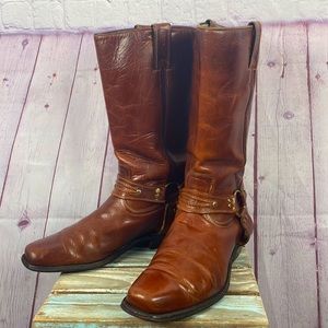 BOULET Motorcycle Brown Square Toe Boots. Sz: 8.5